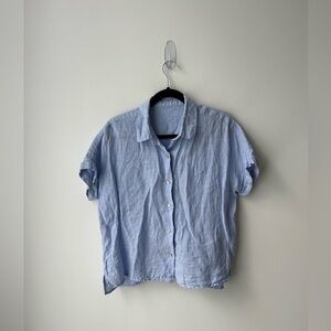 Oversized light blue linen shirt
